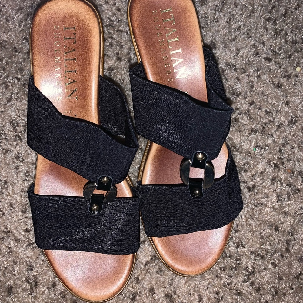 Italian Shoemakers double strap wedges